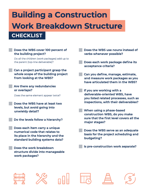 Checklist for Building a Construction Work Breakdown Structure