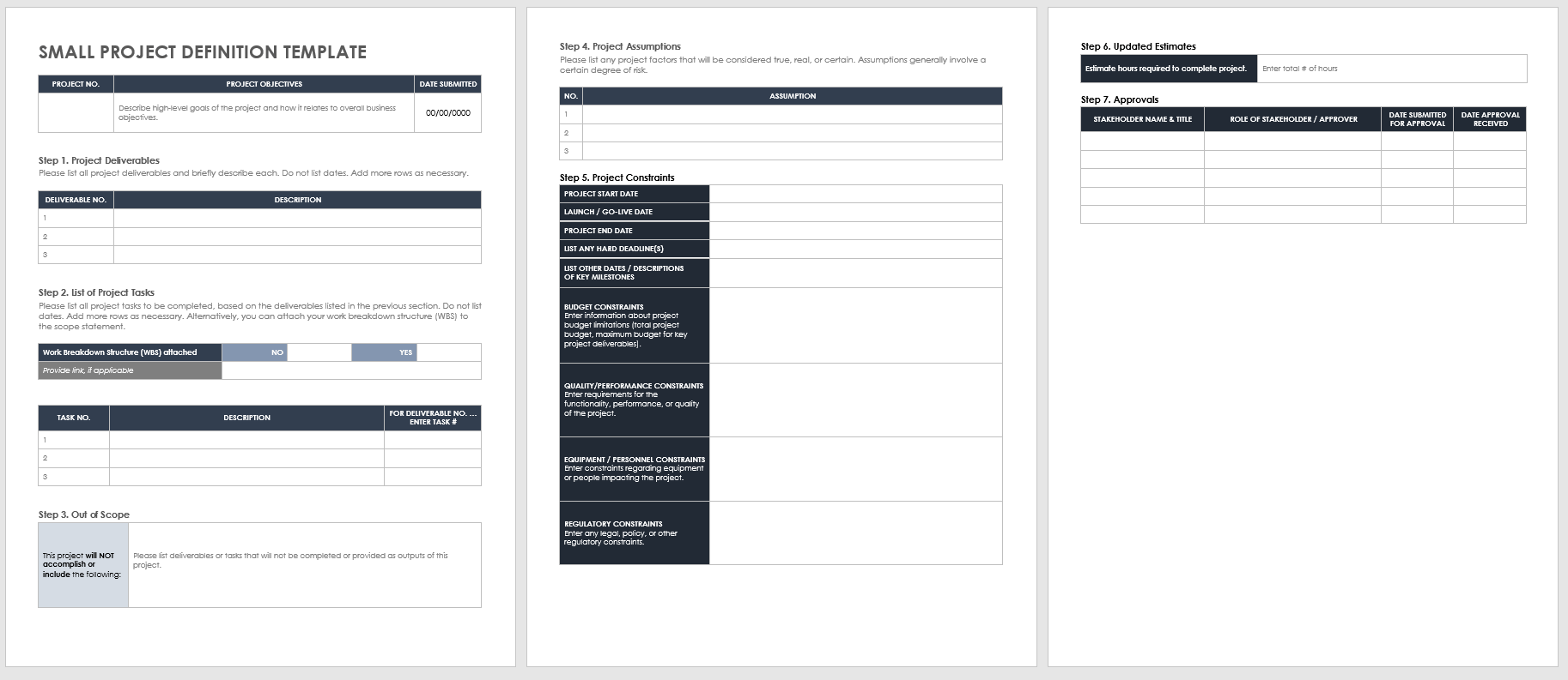 Small Project Definition Template