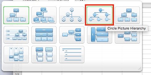 easy org charts excel circle pictures