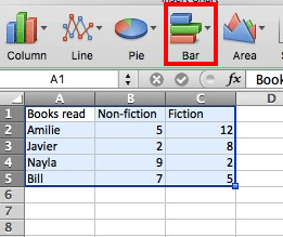 Excel Bar Charts Data Select Stacked Chart