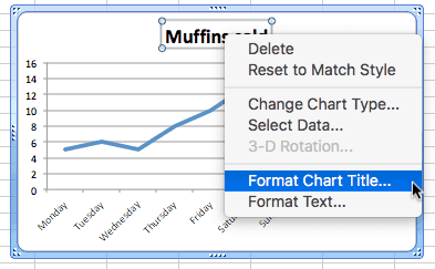 line charts excel single line change title select