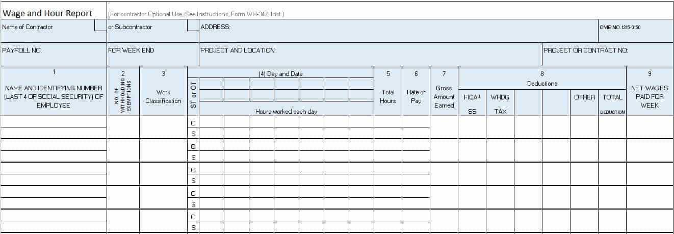 Wage and Hour Report Template