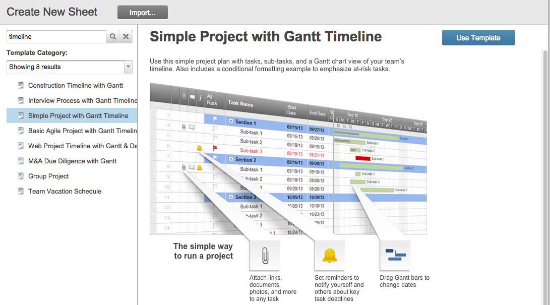 Gantt chart timeline template Smartsheet