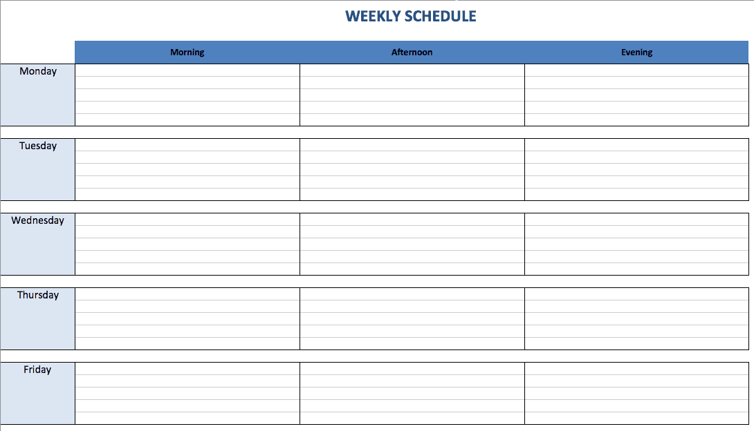 Employee Schedule Chart