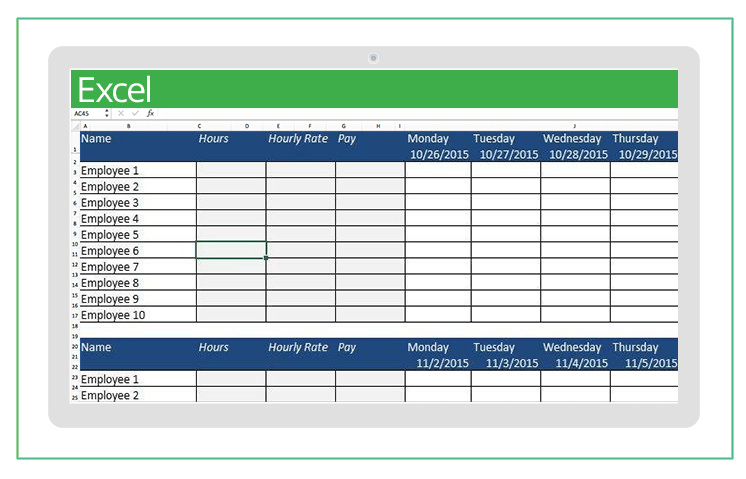 activity calendar excel template