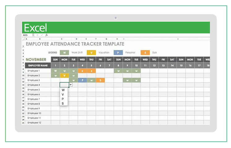 activity calendar excel template