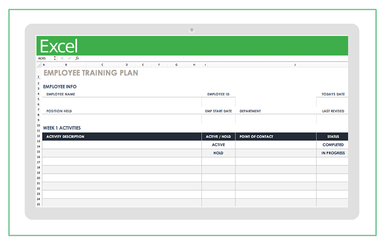 activity calendar excel template