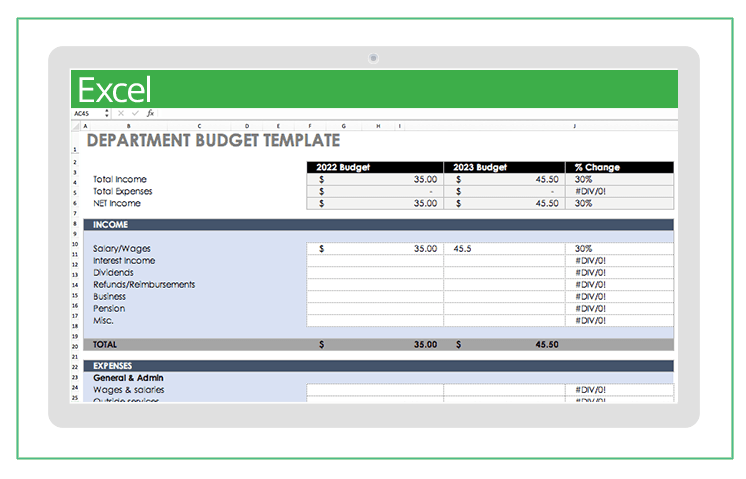 budget paper example