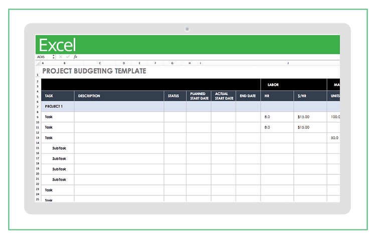 ⚖️ TABLEAU EXCEL BUDGET MENSUEL