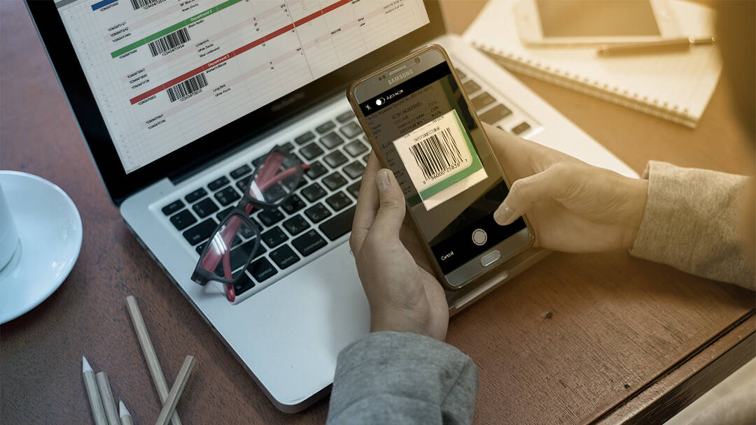Smartsheet mobile app shows barcode scanning feature