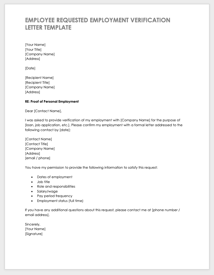 Free Letter Of Employment Template from www.smartsheet.com