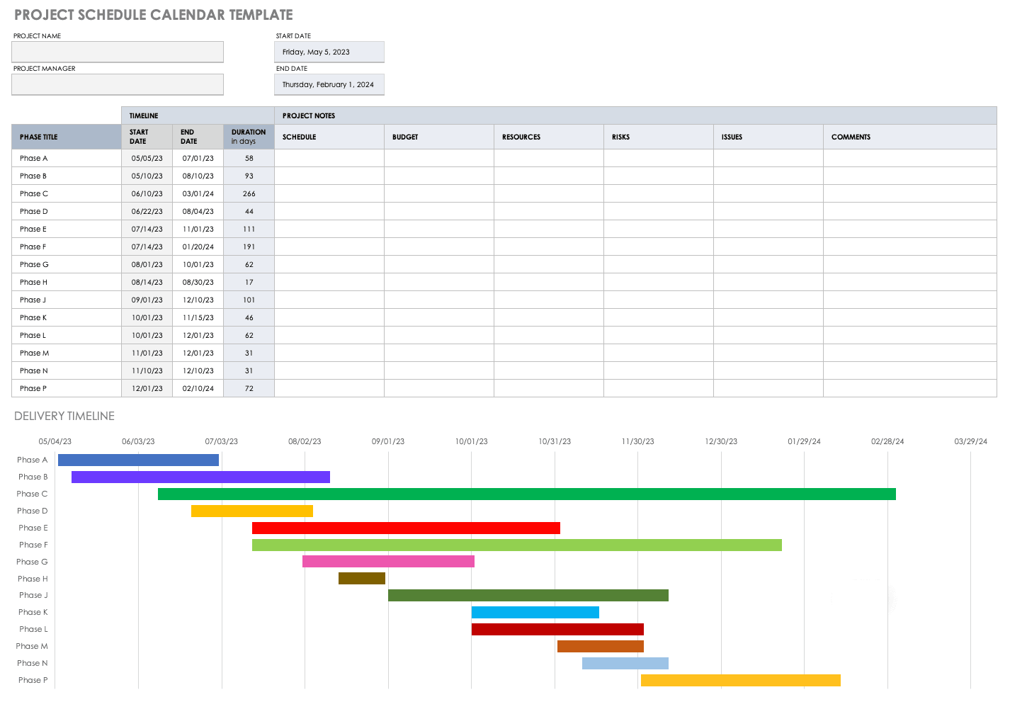 Multiple Month Calendar Template from www.smartsheet.com