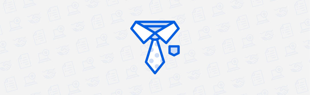 Icon graphic of a collar and necktie