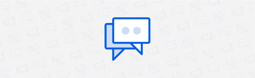 Icon graphic of two speech bubbles