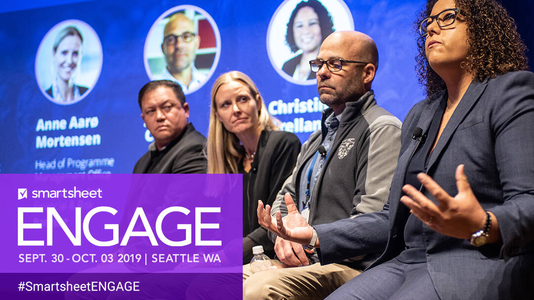 Four Smartsheet customers present during a panel at ENGAGE'19
