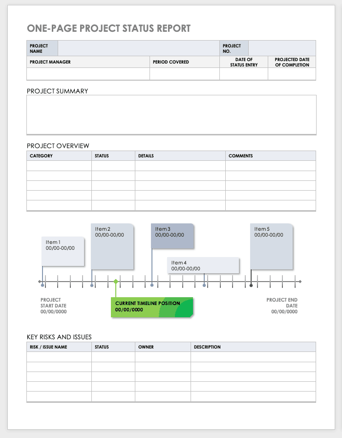 project task report template