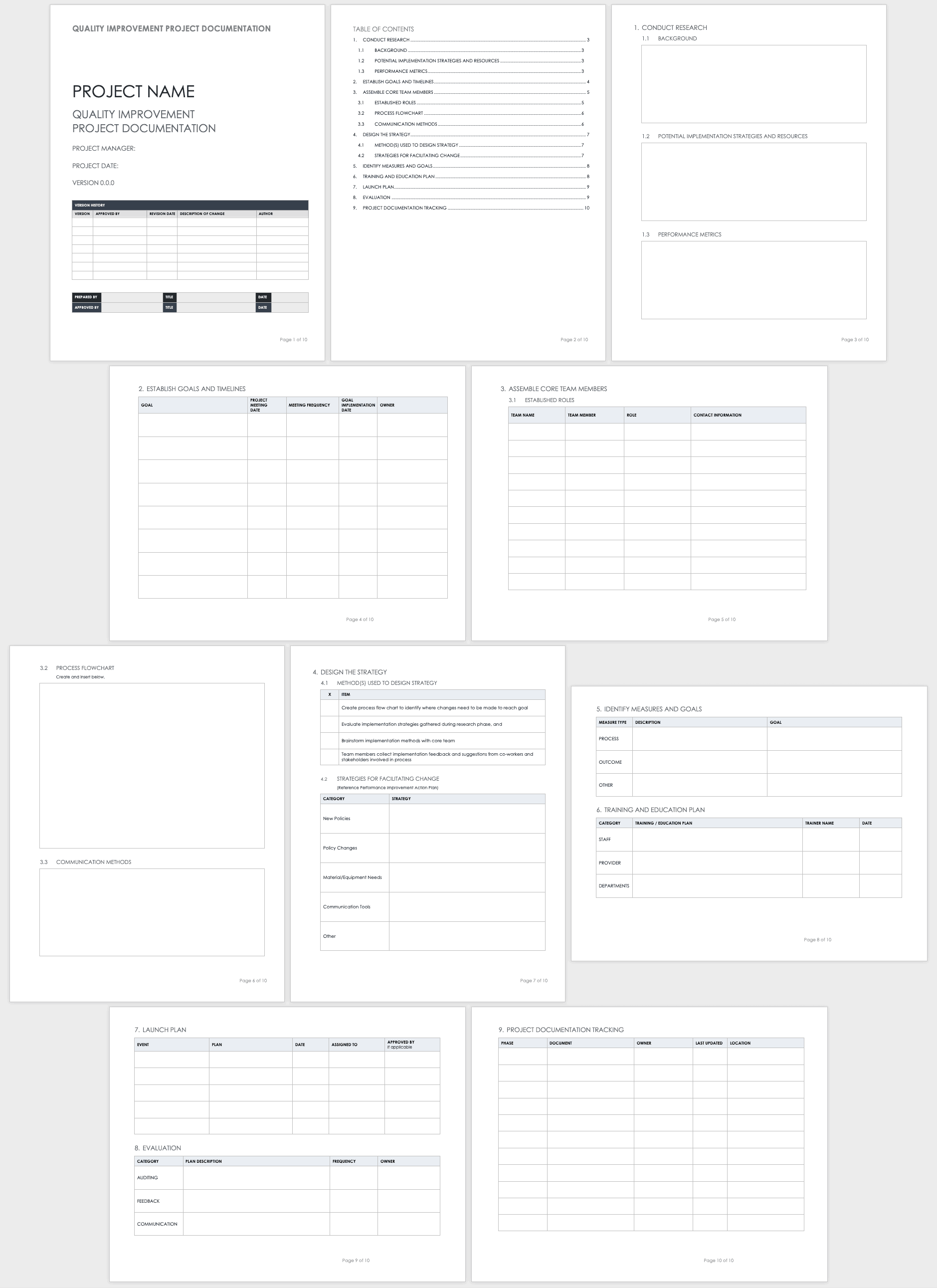 Quality Improvement Project Documentation Template