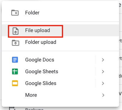 Google drive Share Upload Microsoft Office File