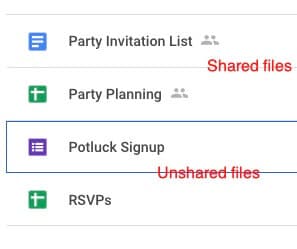 Google Drive Shared Unshared Files