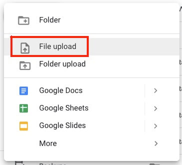 Google Drive Upload Upload