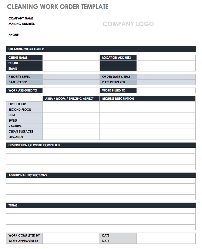 15 Free Work Order Templates Smartsheet