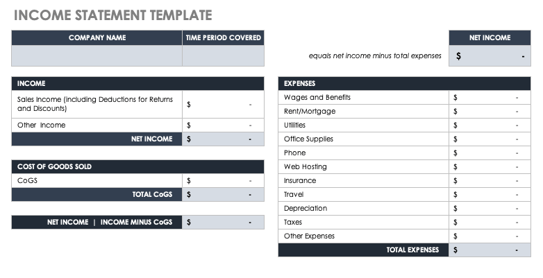 Free Income Statement Template from www.smartsheet.com