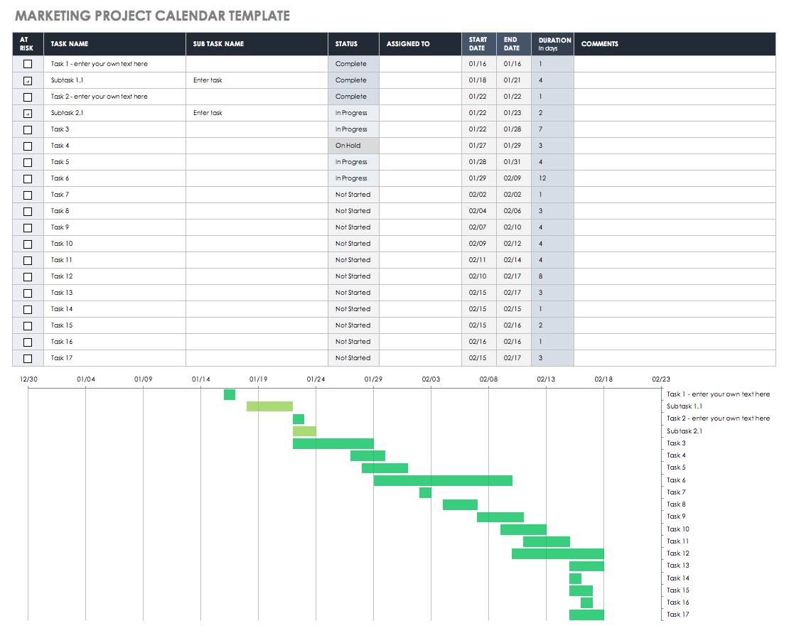 15 Free Marketing Calendar Templates Smartsheet