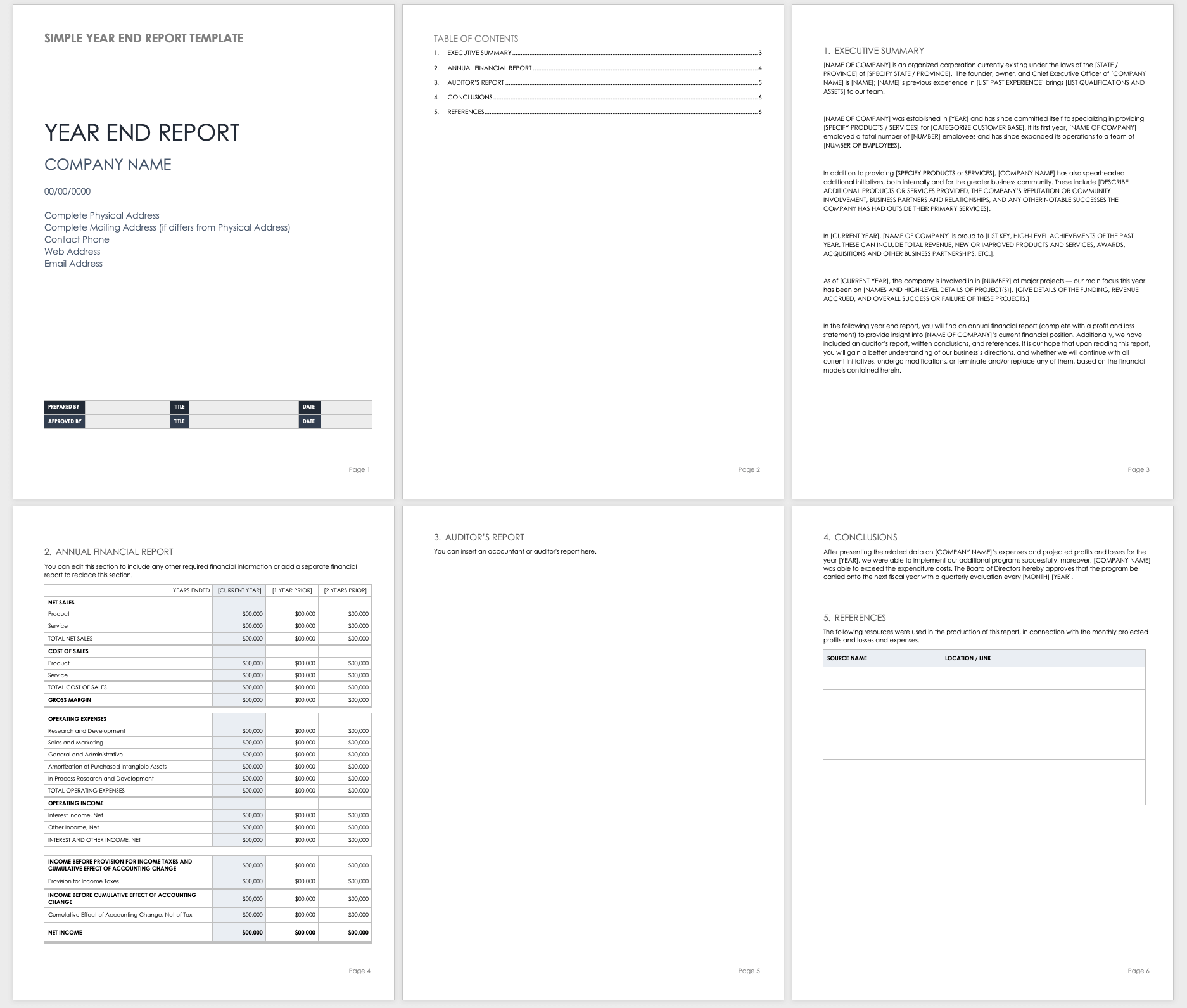Simple Year End Report Template