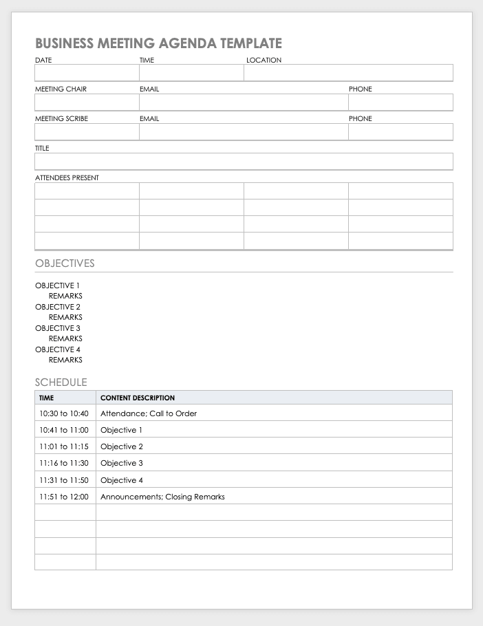 Free Meeting Minutes Template Word from www.smartsheet.com