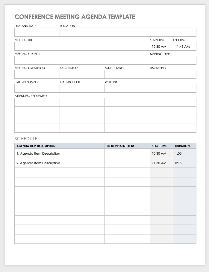 10+ Free Meeting Agenda Templates for Microsoft Word ...