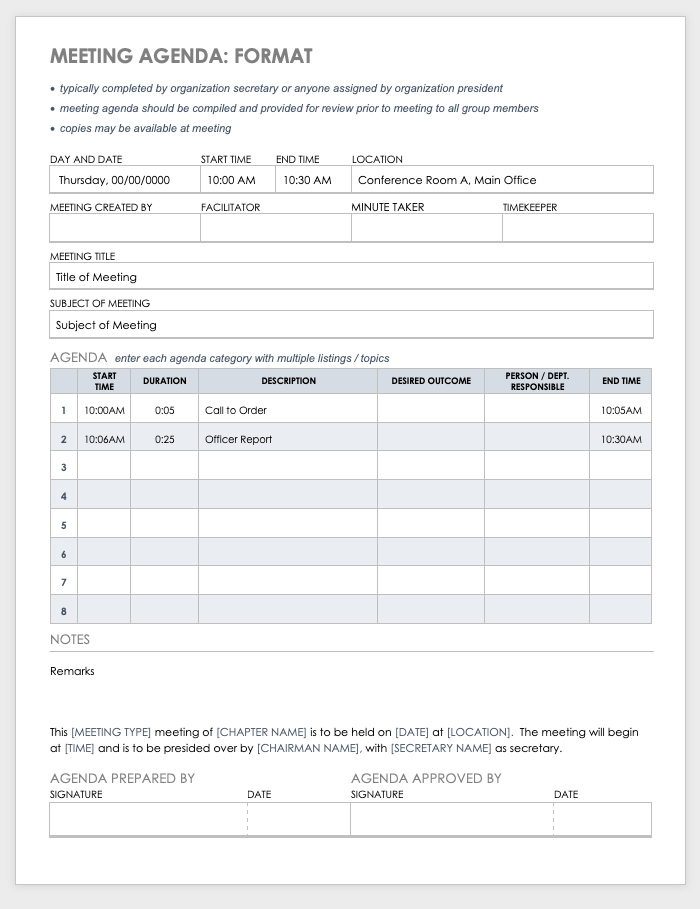 Marketing Meeting Agenda Template from www.smartsheet.com