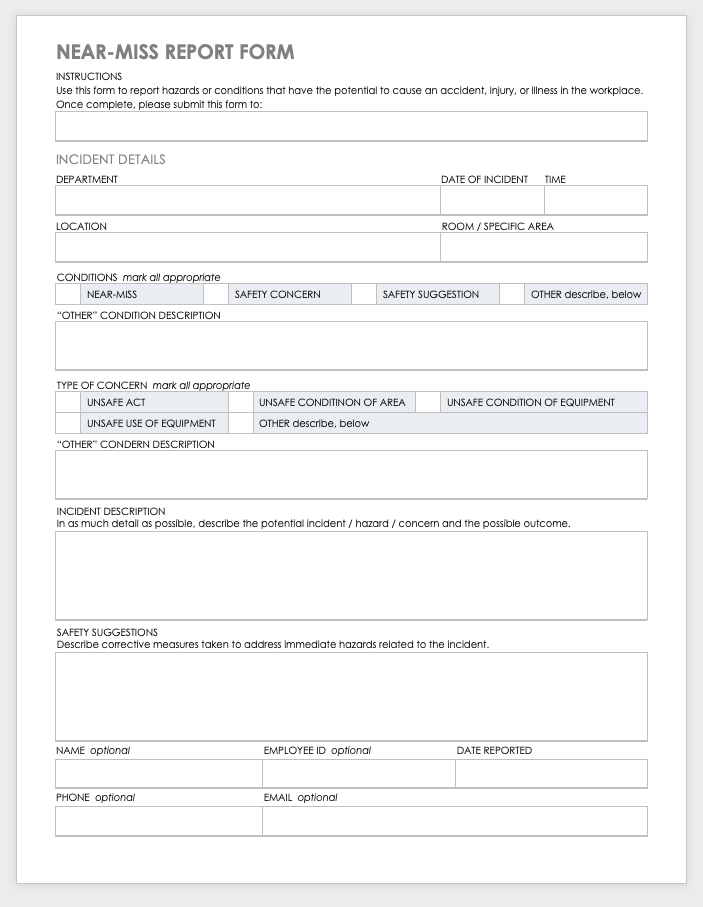 Free Workplace Accident Report Templates | Smartsheet