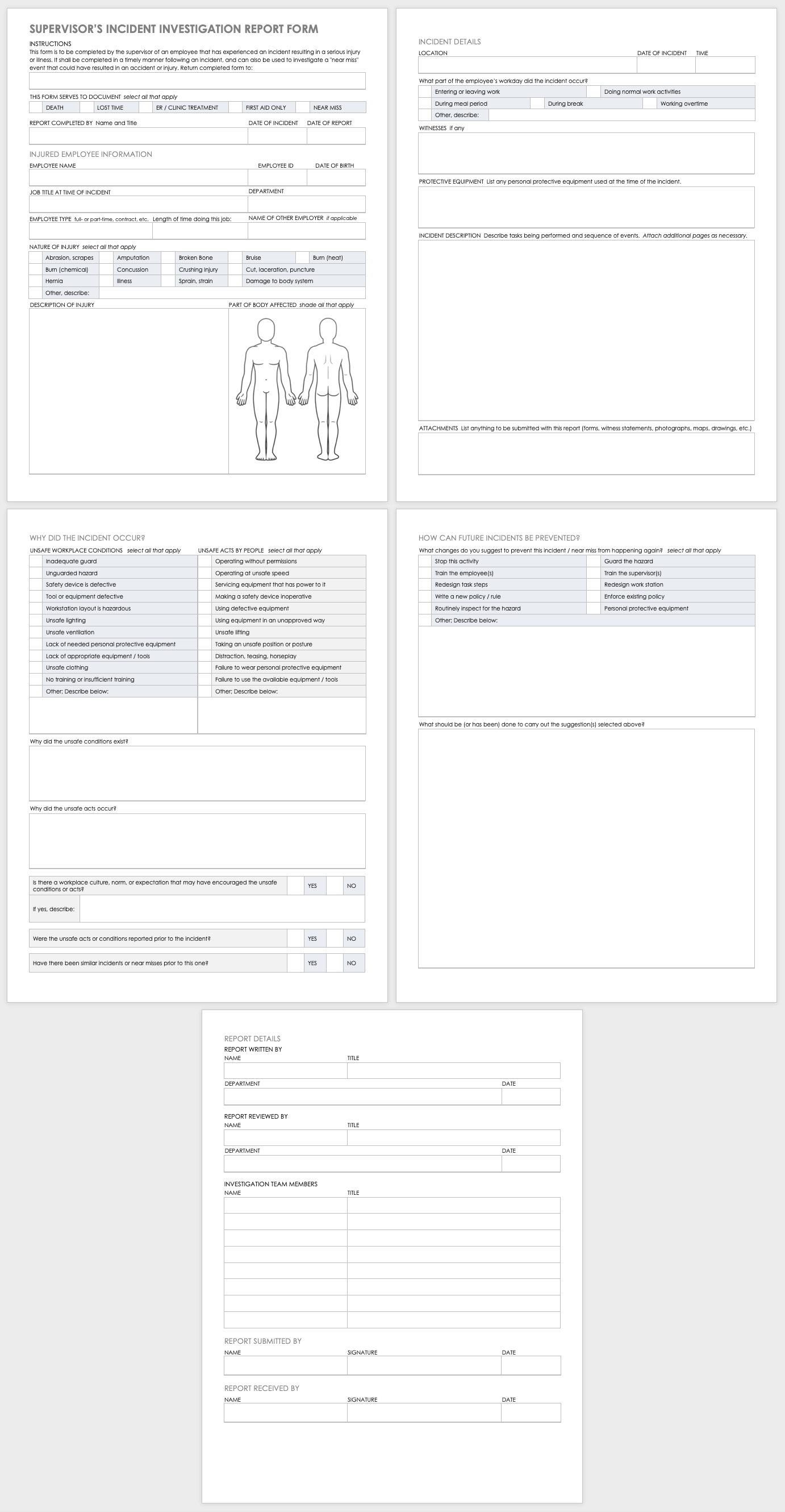 Free Workplace Accident Report Templates  Smartsheet Pertaining To Intervention Report Template