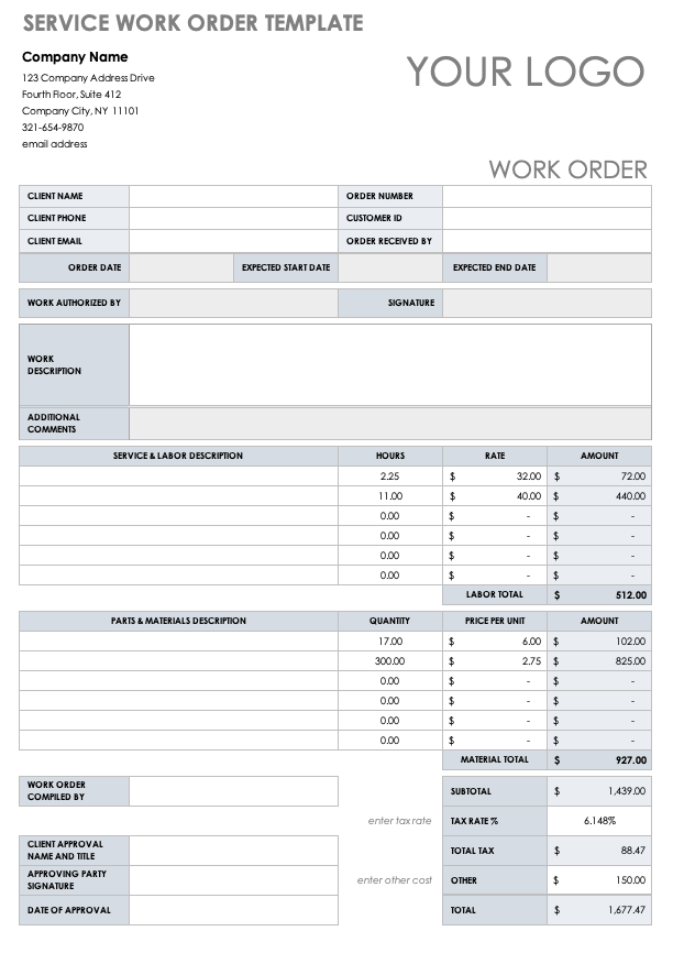 Work Order Template Excel from www.smartsheet.com