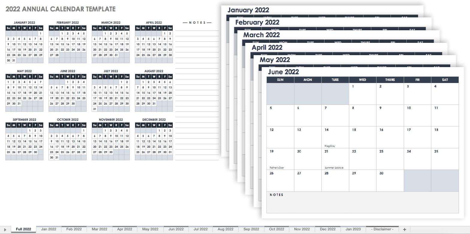 12 Month Calendar 2022