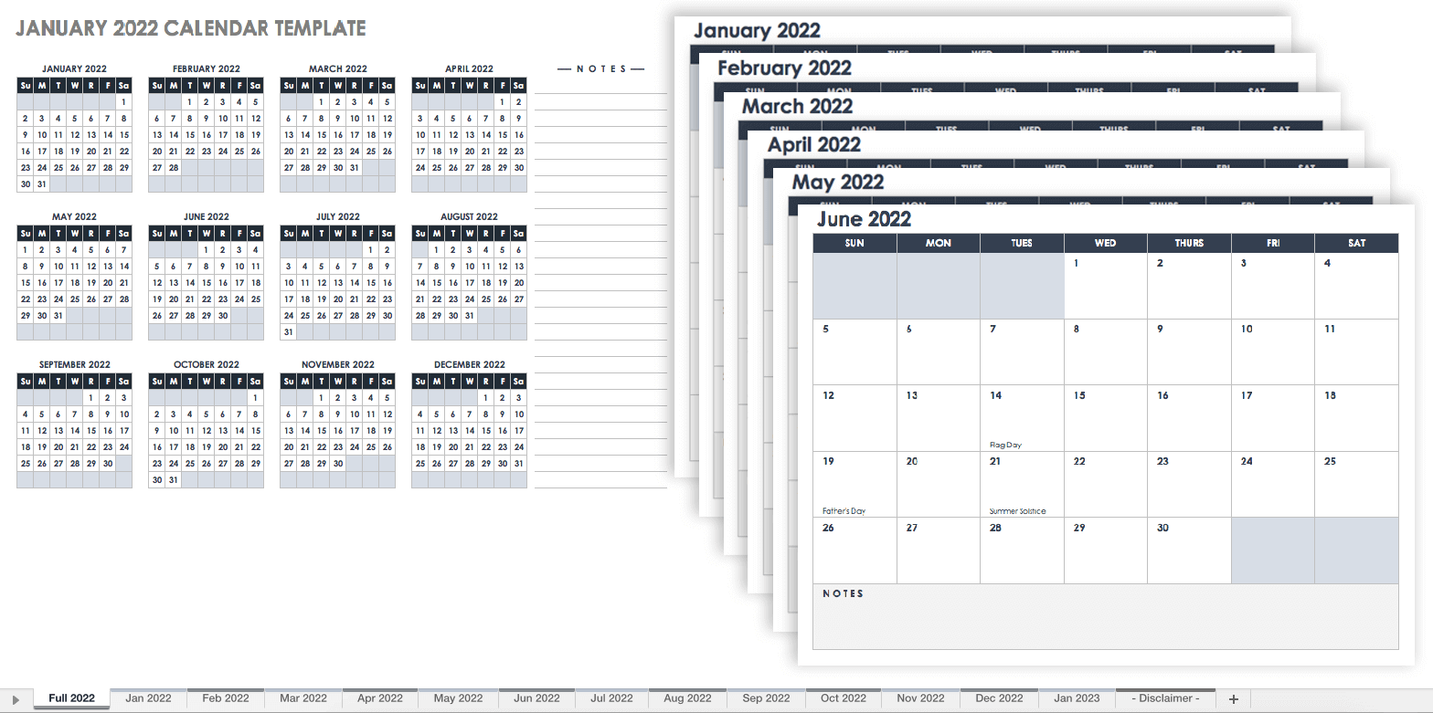 22 Free Monthly Calendar Templates  Smartsheet Pertaining To Blank One Month Calendar Template