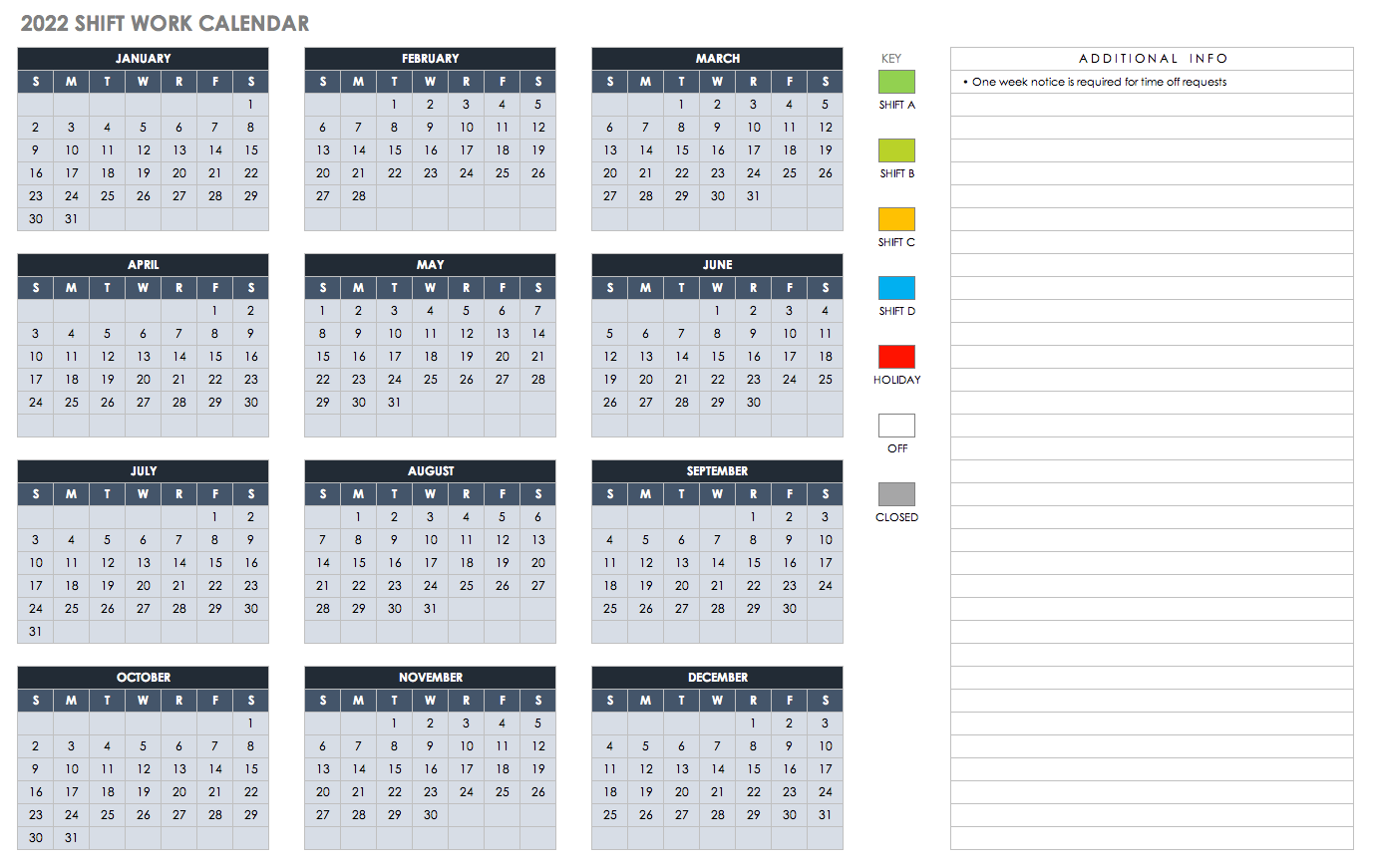 Excel 2020 Calendar Template from www.smartsheet.com