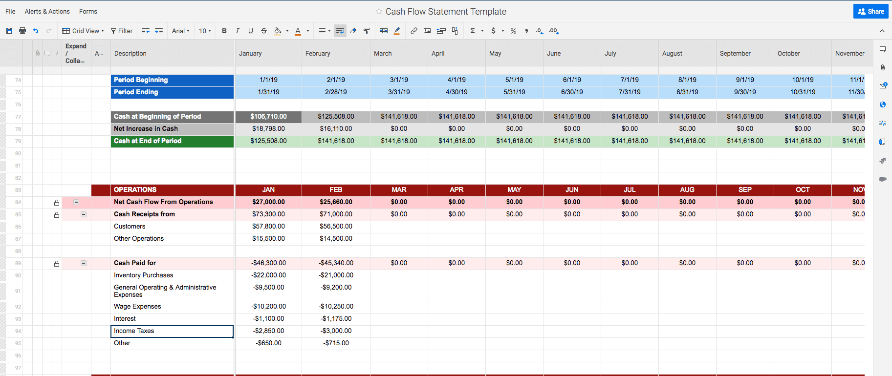 Cash Flow Chart Generator