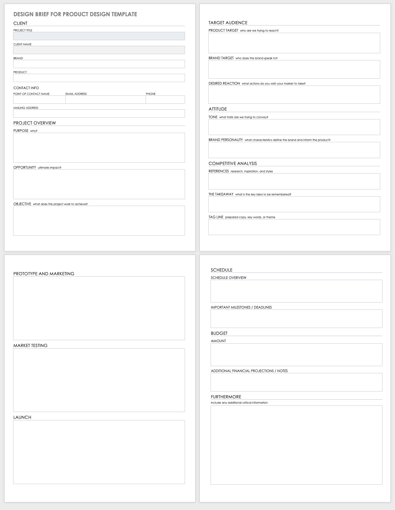 Free Design Brief Templates  Smartsheet