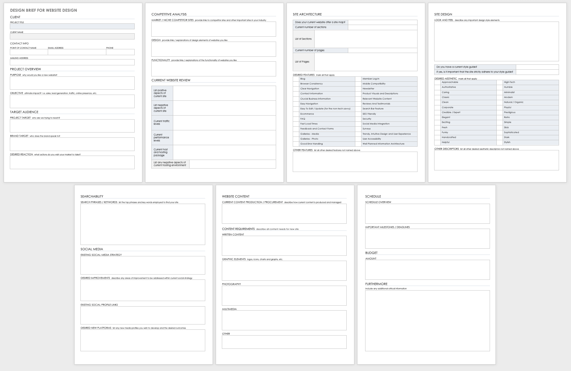 Free Design Brief Templates  Smartsheet