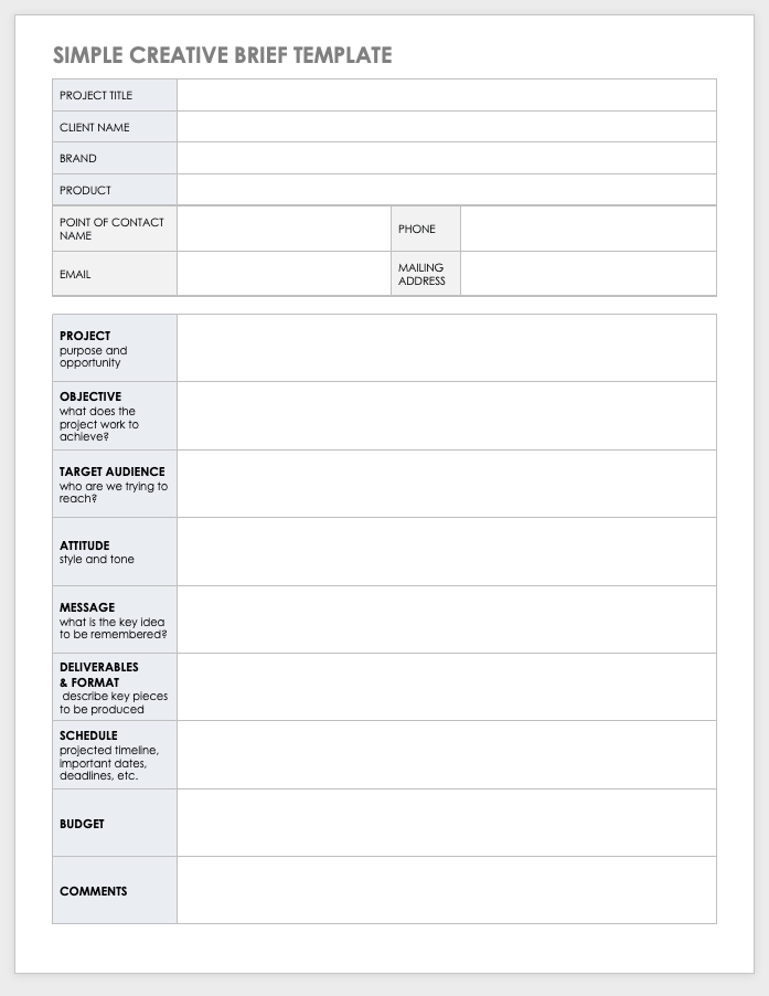 Marketing Brief Template Word