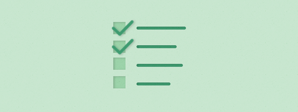 Illustration of a task list with two items checked off