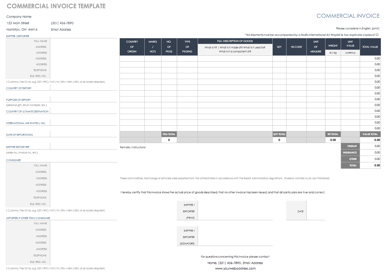 Download Free Pdf Invoice Templates Smartsheet