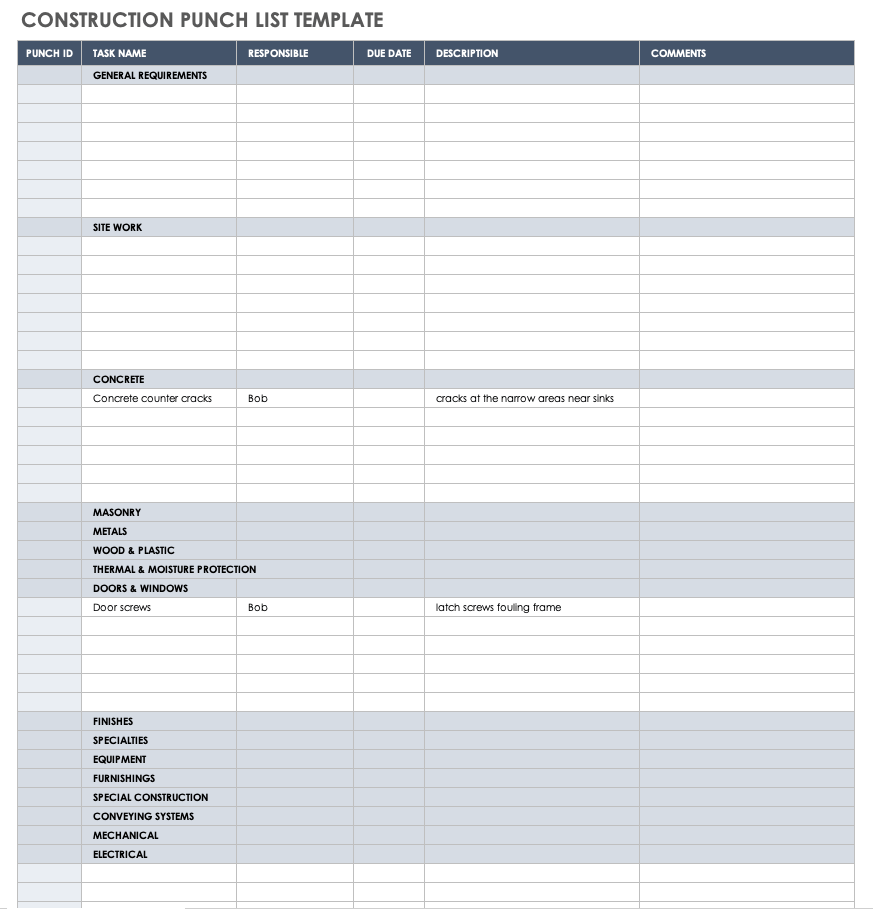 Architectural Punch List Template from www.smartsheet.com