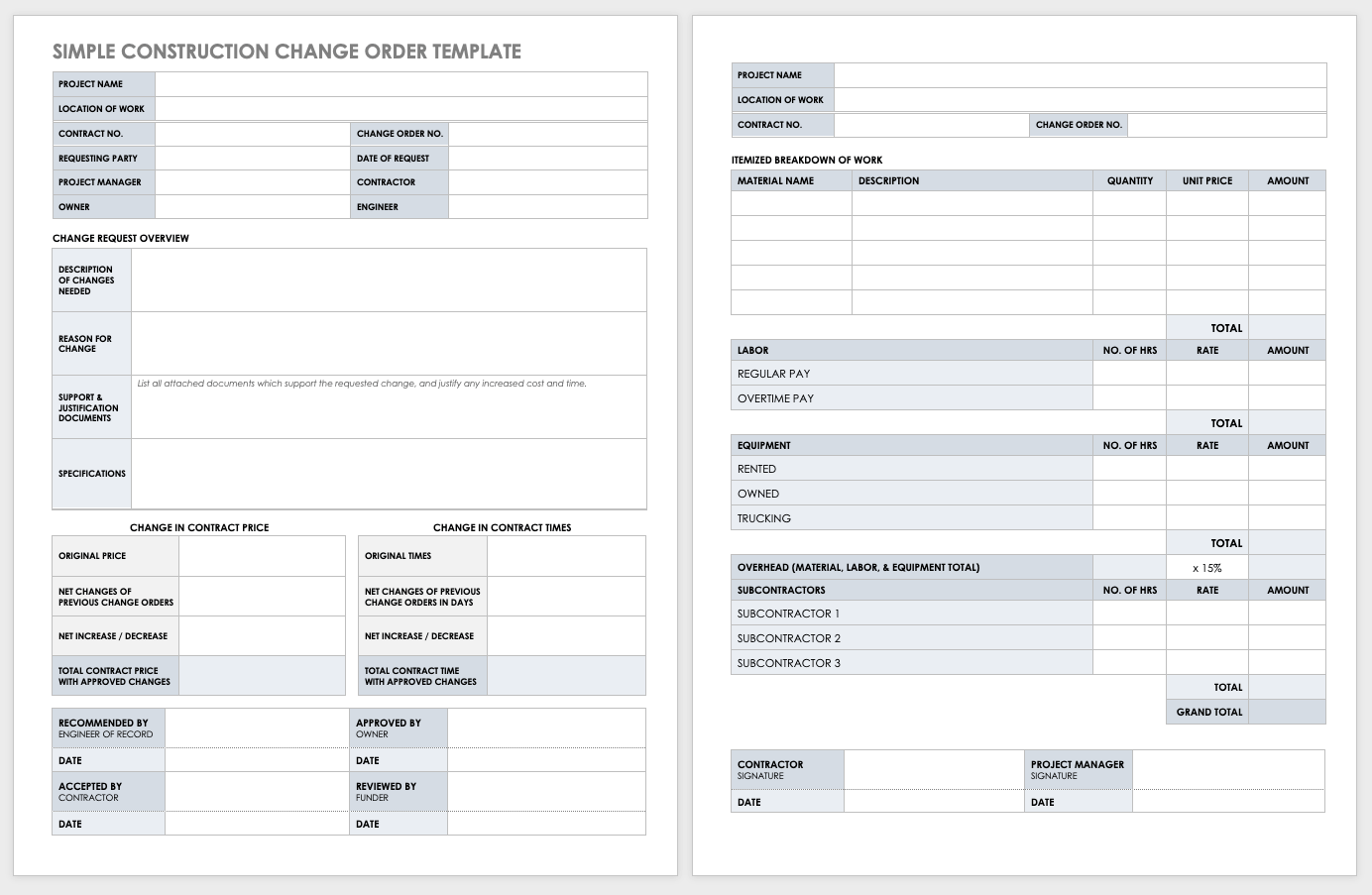 Change Order Request Template Excel from www.smartsheet.com