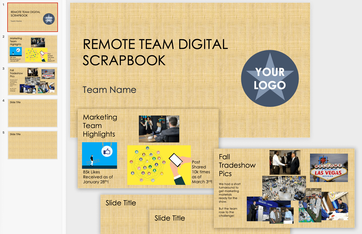 Remote team Scrapbook Digital Template PowerPoint