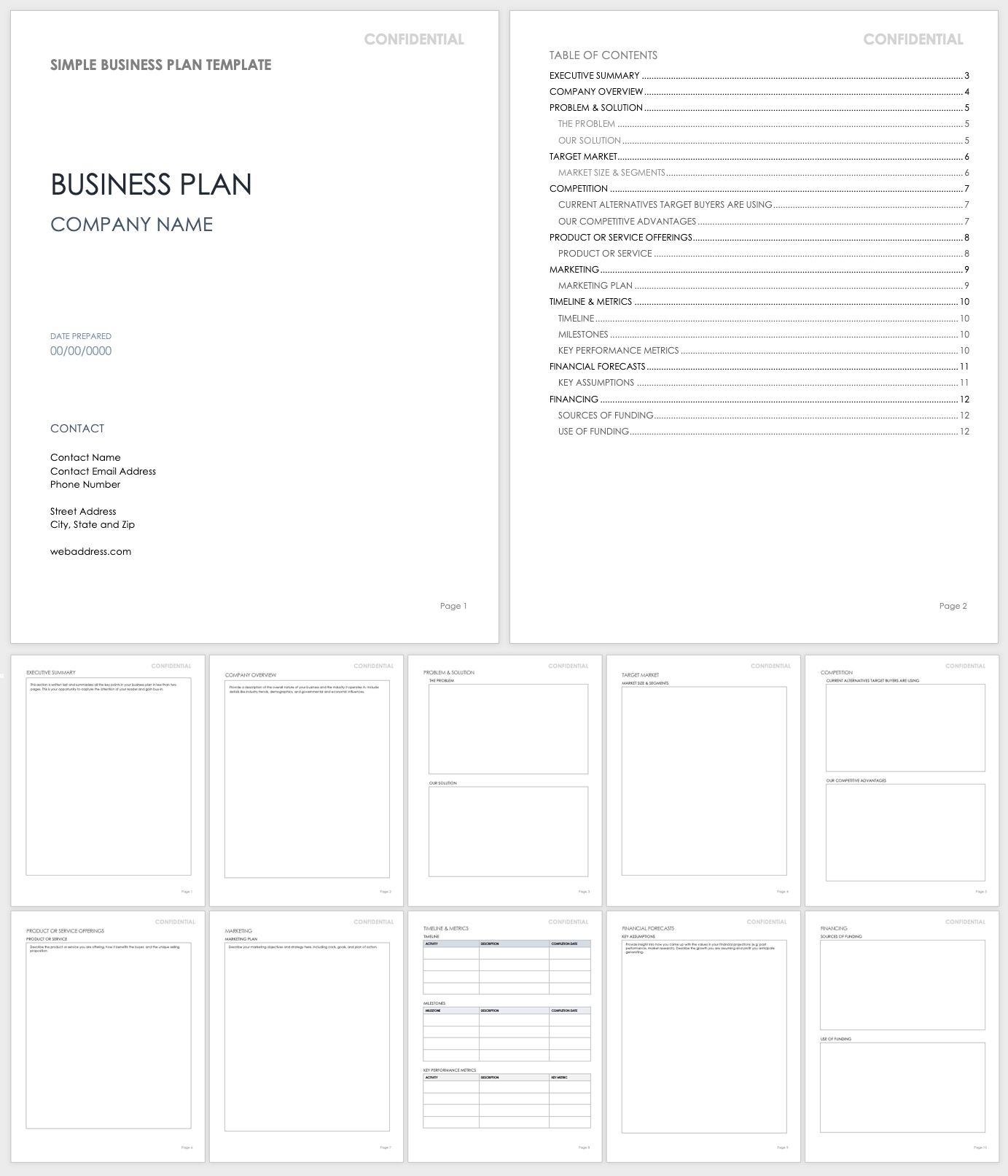 smart business plan template