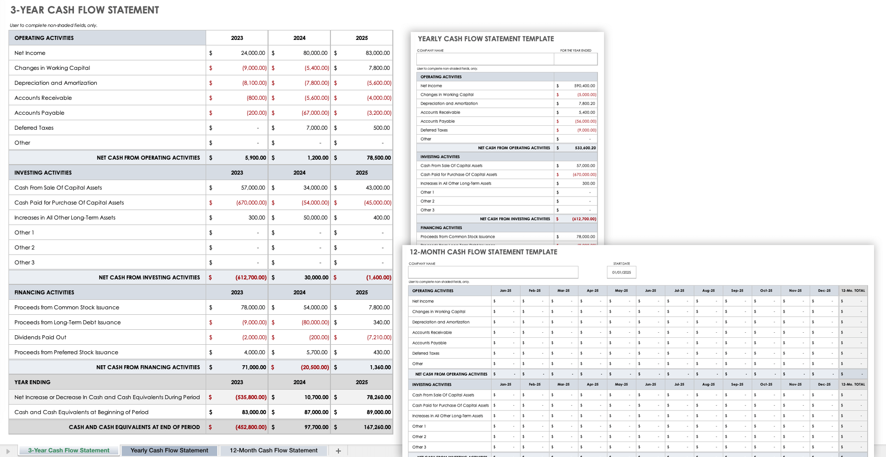 Simple Cash Flow Statement Template from www.smartsheet.com