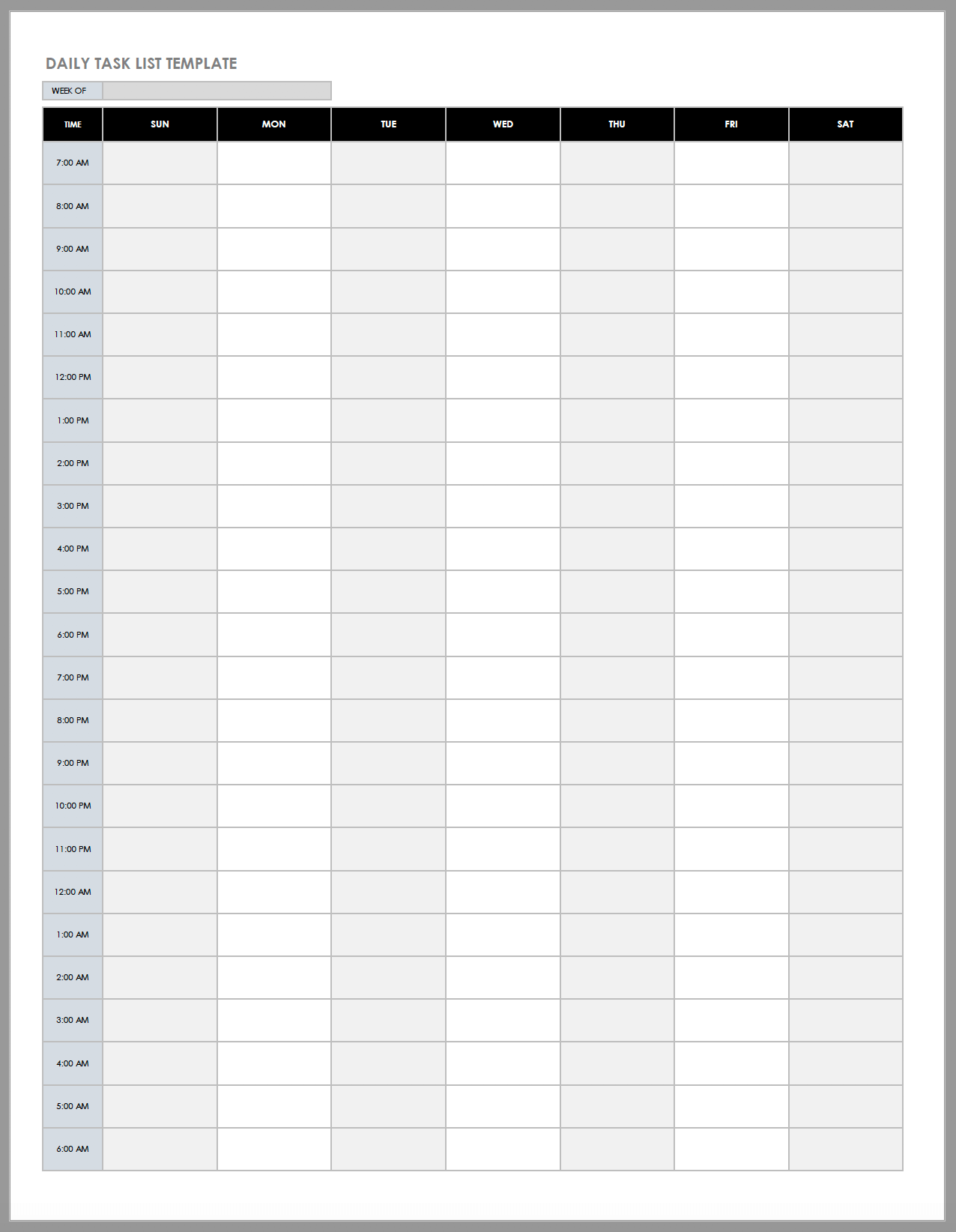 Free Daily Work Schedule Templates  Smartsheet With Regard To Printable Blank Daily Schedule Template