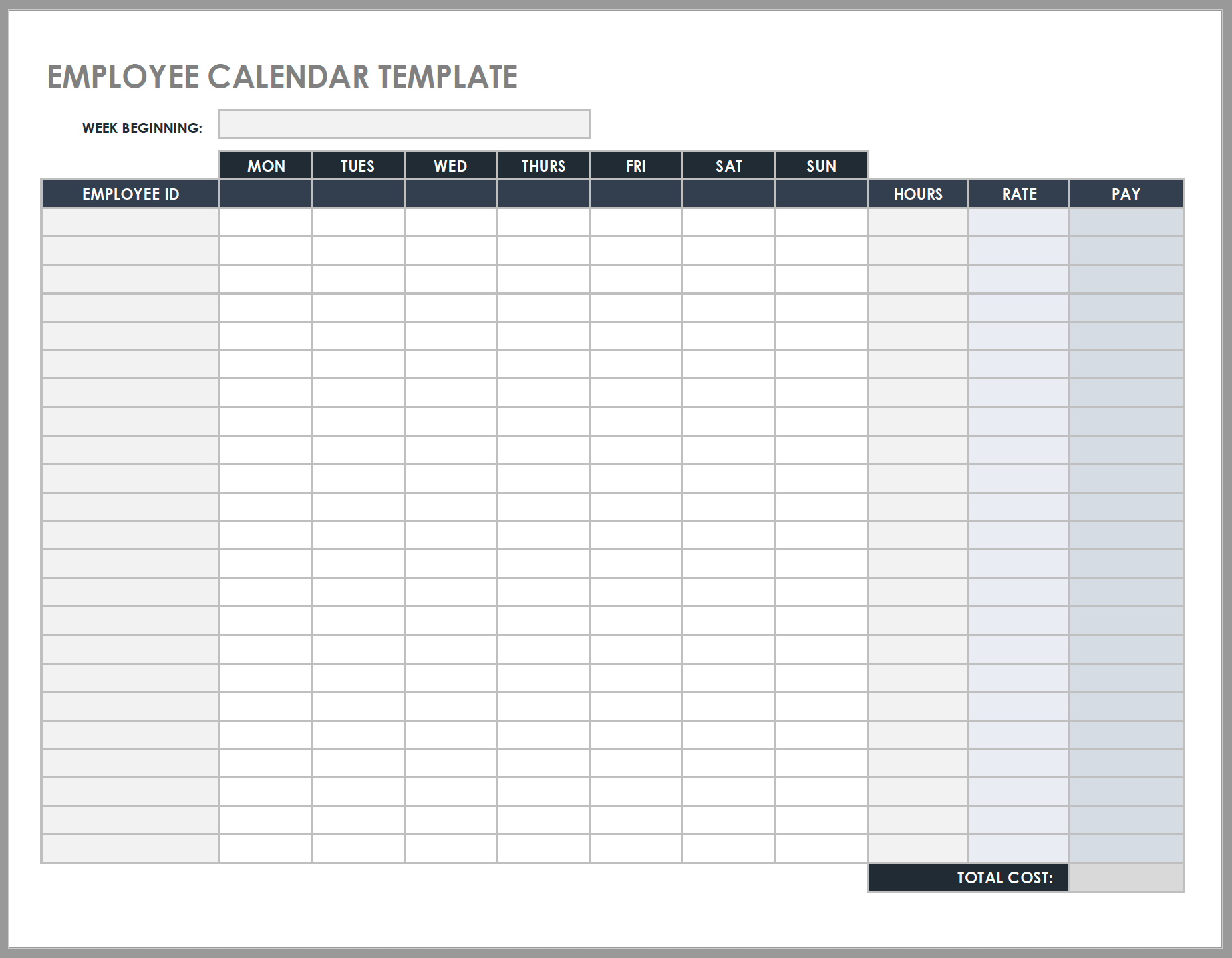 Printable Task Calendar